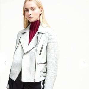 French Connection Emelisse leather moto Jacket